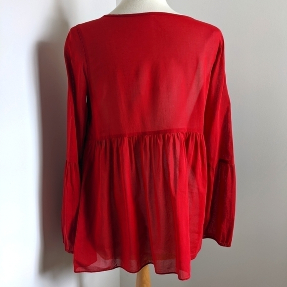 RARE FreePeople Beaded Scoop Neck Tunic Cranberry Red S - Picture 8 of 14